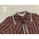 Miss Point Chocolate Daily Striped Long Sleeve Blouse(Reservation/Full Payment Without Shipping)